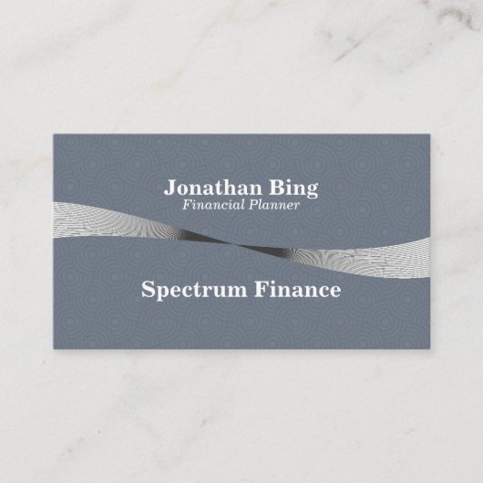 Silver and Black Wave Business Finance Law Visitenkarte (Vorderseite)