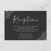 Silver and Black Wedding Reception Begleitkarte (Vorderseite)