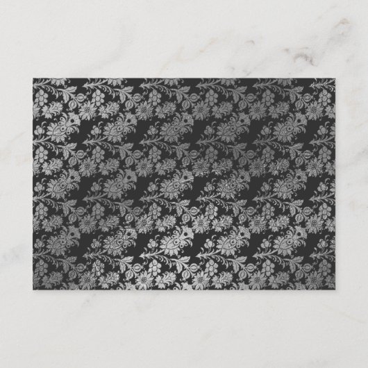 Silver and Black Wedding Reception Begleitkarte (Rückseite)