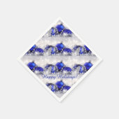 Silver and Blue Christmas Paper Napkins Serviette (Ecke)