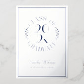 Silver and Blue Class of 2025 Graduation Party Folieneinladung (Vorderseite)