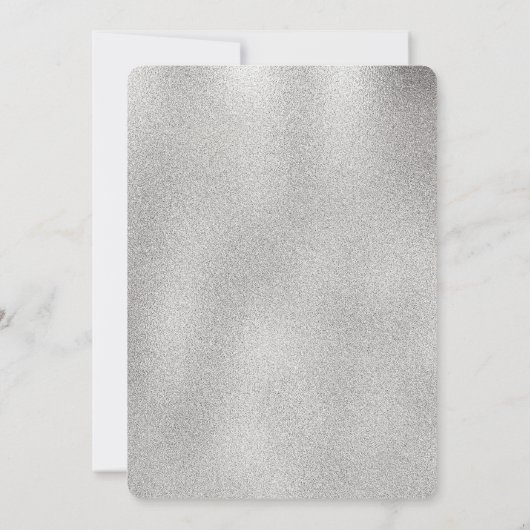 Silver and Blue Glitzer Fairy Tale Theme Party Einladung (Rückseite)