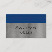 Silver and Blue Minimalistisch Business Card Visitenkarte (Vorderseite)