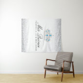 Silver and Blue Quinceanera Foto Stand Wandteppich (Beispiel (Horizontal))