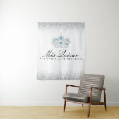 Silver and Blue Quinceanera Foto Stand Wandteppich (Beispiel)