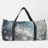 Silver and Blue Snowflake Winter Duffle Bag (Vorderseite)