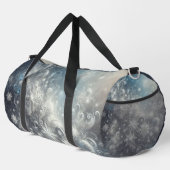 Silver and Blue Snowflake Winter Duffle Bag (Rechte Ecke)