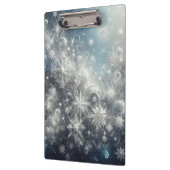 Silver and Blue Snowflake Winter Klemmbrett (Links)