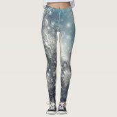 Silver and Blue Snowflake Winter Leggings (Vorderseite)