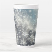 Silver and Blue Snowflake Winter Milchtasse (Vorderseite)