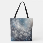 Silver and Blue Snowflake Winter Tasche (Vorderseite)