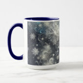 Silver and Blue Snowflake Winter Tasse (Links)