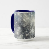 Silver and Blue Snowflake Winter Tasse (Vorderseite Links)