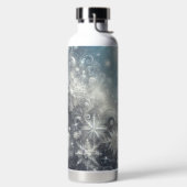 Silver and Blue Snowflake Winter Trinkflasche (links)