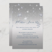 Silver and Blue Snowflakes Christmas Party | Einladung (Vorne/Hinten)