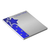 Silver and Blue Stars Notepad II Notizblock (angewinkelt)