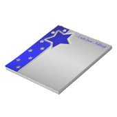 Silver and Blue Stars Notepad II Notizblock (Rotiert)