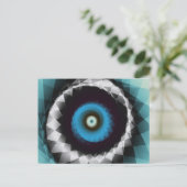 Silver and Blue Trippy Psychedelic Fraktal Postkarte (Stehend Vorderseite)