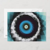 Silver and Blue Trippy Psychedelic Fraktal Postkarte (Vorne/Hinten)