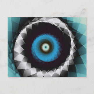 Silver and Blue Trippy Psychedelic Fraktal Postkarte