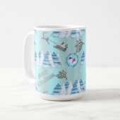 Silver and Blue Winter Wonderland Weihnachten Kaffeetasse (Vorderseite Links)