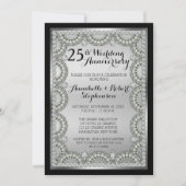 Silver and Diamond 25. Wedding Anniversary Party Einladung (Vorderseite)