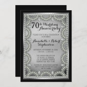 Silver and Diamond 70. Wedding Anniversary Party Einladung (Vorne/Hinten)
