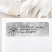 Silver and Diamond Snowflake Address Labels (Insitu)
