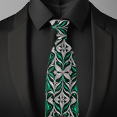 Silver and Emerald Modern Pattern Krawatte