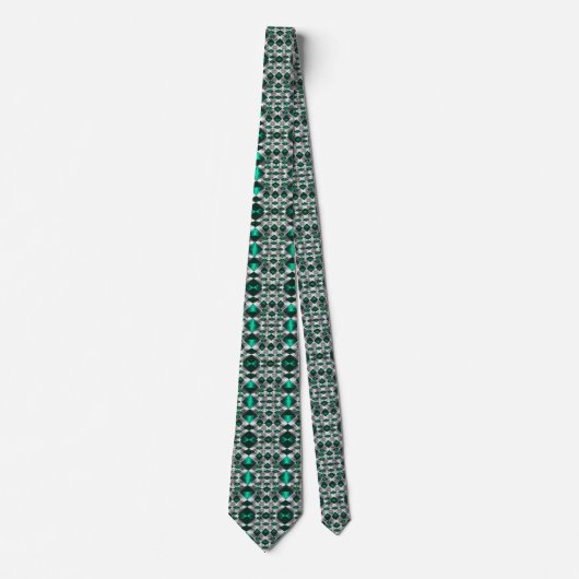 Silver and Emerald Pattern Krawatte (Vorderseite)