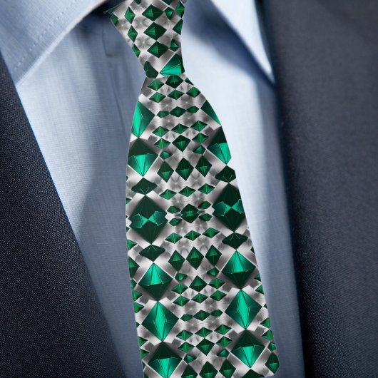 Silver and Emerald Pattern Krawatte