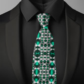 Silver and Emerald Pattern Krawatte