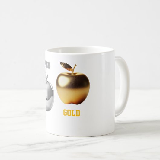 Silver and gold apple Mug Kaffeetasse (VorderseiteRechts)