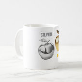 Silver and gold apple Mug Kaffeetasse (Vorderseite Links)