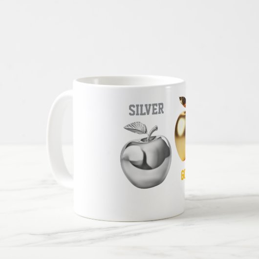 Silver and gold apple Mug Kaffeetasse (Vorderseite Links)