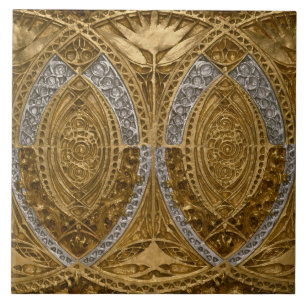 Silver and Gold Art Deco Muster Fliese
