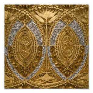 Silver and Gold Art Deco Muster Fotodruck