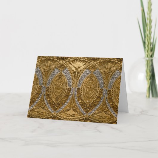 Silver And Gold Art Deco Pattern Dankeskarte (Vorderseite)