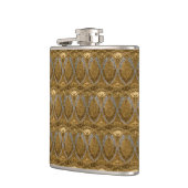 Silver And Gold Art Deco Pattern Flachmann (Links)