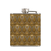 Silver And Gold Art Deco Pattern Flachmann (Rückseite)