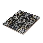 Silver and Gold Baroque Greek Ornamental Pattern Fliese (Seite)