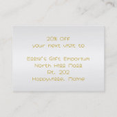 Silver and Gold Big Bow Geschenkgutscheine Rabattkarte (Rückseite)