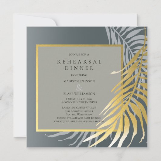 Silver and Gold Destination Probe Dinner Einladung (Vorderseite)