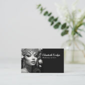 Silver and Gold Elegante: Ein Portrait der Strahlu Visitenkarte (Stehend Vorderseite)