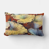 Silver and Gold Elephant Ohr Pflanze Blätter Muste Lendenkissen (Vorderseite)