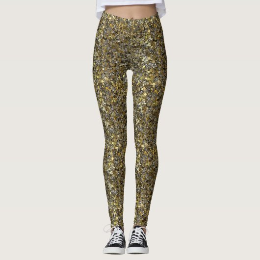 Silver and Gold Glitzer LEGGINGS (Vorderseite)
