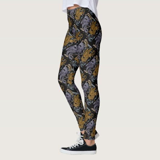 Silver and Gold Griffin Pattern Leggings (Links)