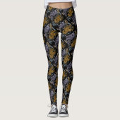 Silver and Gold Griffin Pattern Leggings (Vorderseite)