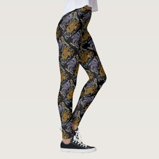 Silver and Gold Griffin Pattern Leggings (Rechts)