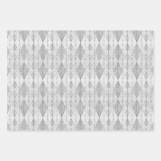 Silver and Gold Harlequin Snowflakes Stars Geschenkpapier Set (Vorderseite 3)